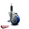 Service Caster 3.5'' Blue Poly Swivel 1'' Expanding Stem Caster with Brake SCC-EX20S3514-PPUB-BLUE-TLB-1 - alternate 4